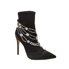 Diamante Embellished High Heel Ankle Boots