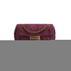 Metal Lock Velvet Cross Body Bag