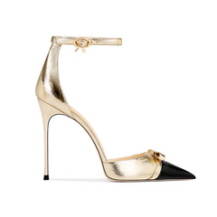 Bi-Color Ankle Strap High Heel Sandals - 10cm