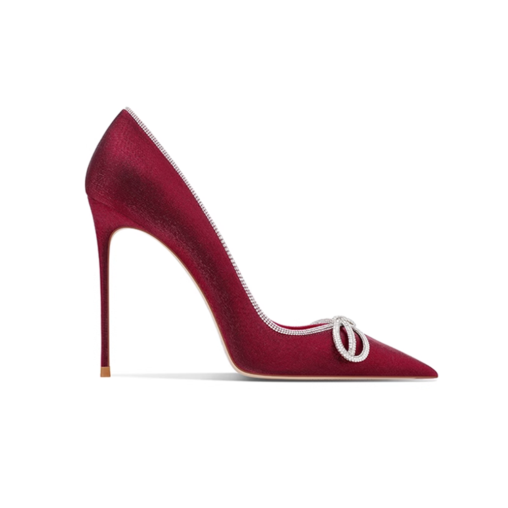 Diamante Bow High Heel Pumps - 10cm