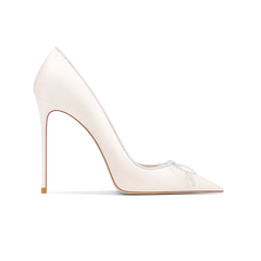 Diamante Bow High Heel Pumps - 10cm