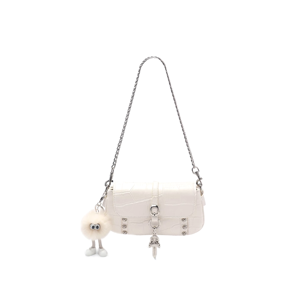 Buckled Studded Cross Body Bag