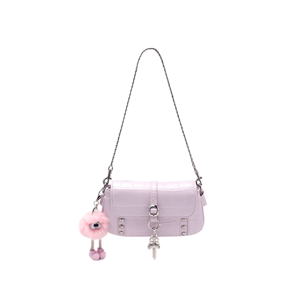 Buckled Studded Cross Body Bag