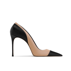 Bi-Color Mid Heel Pumps - 8cm