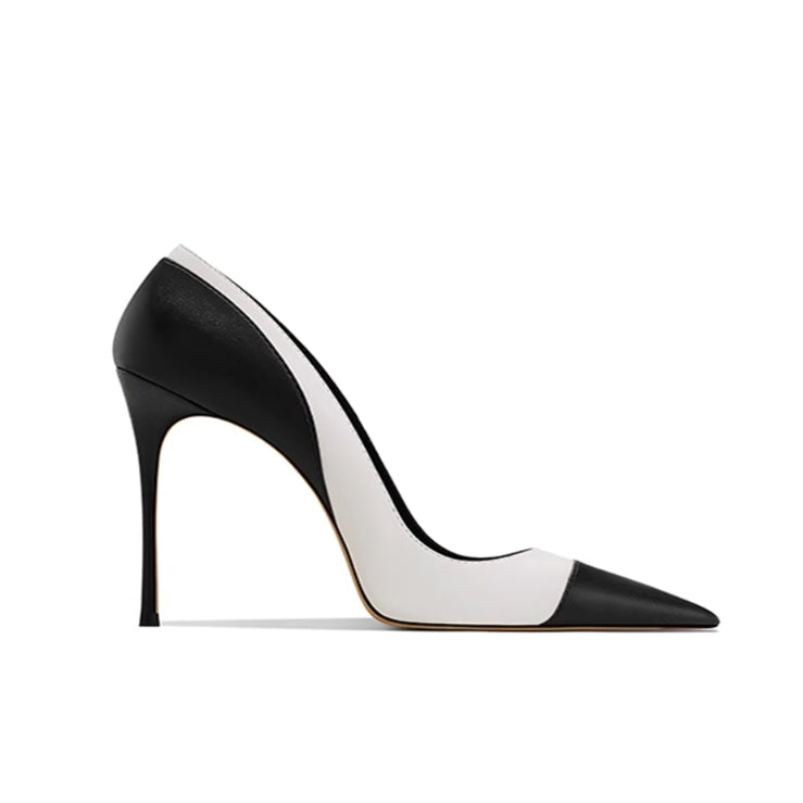 Bi-Color Mid Heel Pumps - 8cm