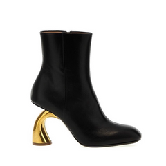 Metal Heel Ankle Boots
