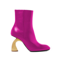 Metal Heel Ankle Boots