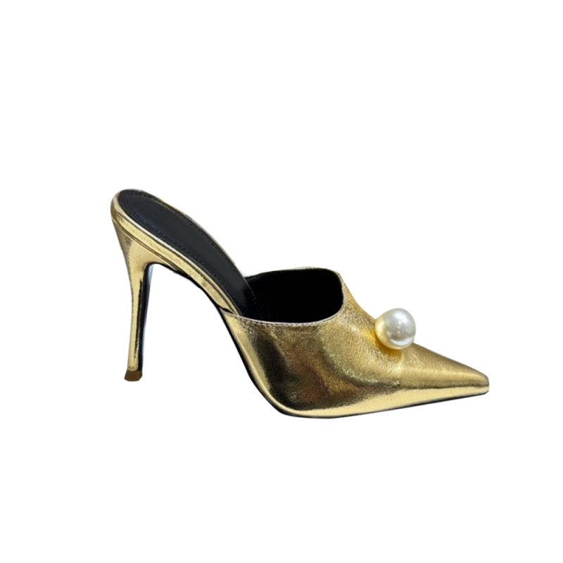 Pearl Embellished Mules Sandals