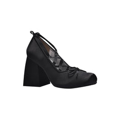 Lace Up Block Heel Pumps