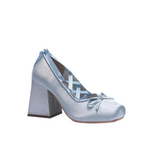 Lace Up Block Heel Pumps