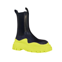 Bi-Color Leather Ankle Boots