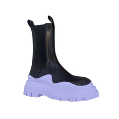 Bi-Color Leather Ankle Boots