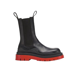 Basic Bi-Color Leather Ankle Boots