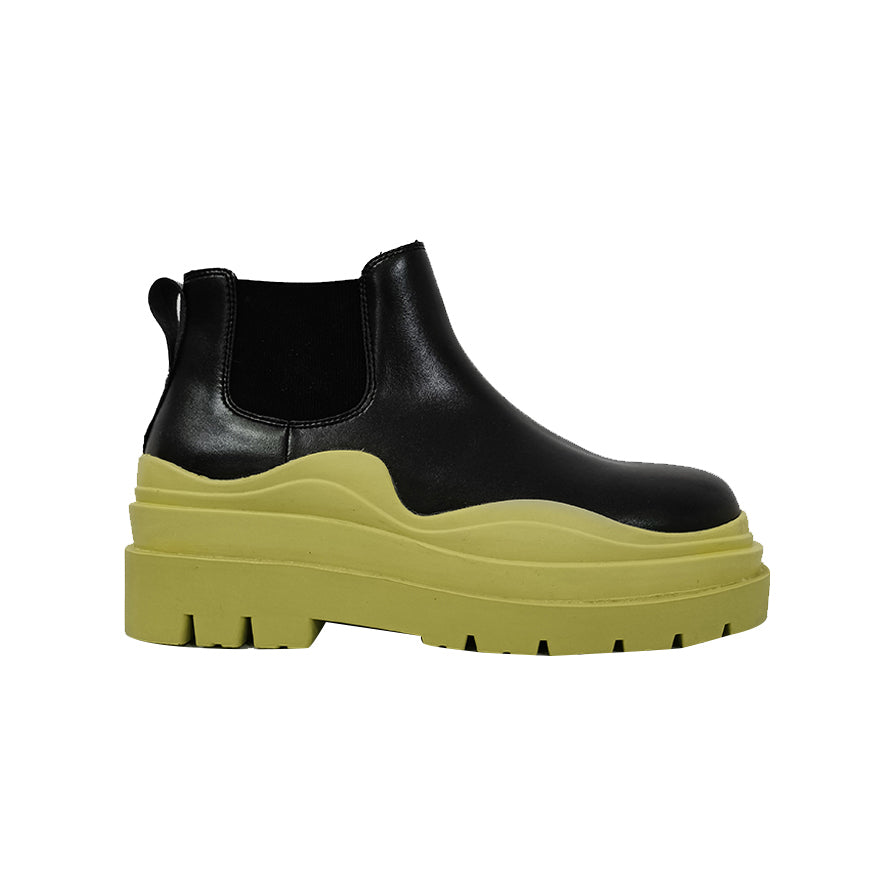 Bi-Color Leather Ankle Boots