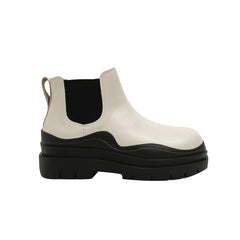 Bi-Color Leather Ankle Boots