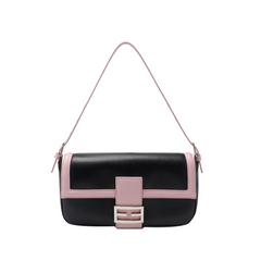 Metal Lock Bi-Color Cross Body Bag