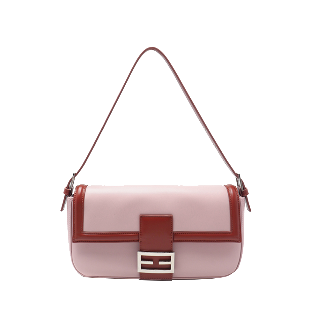 Metal Lock Bi-Color Cross Body Bag