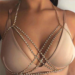 Diamante Cross Upper Body Chain