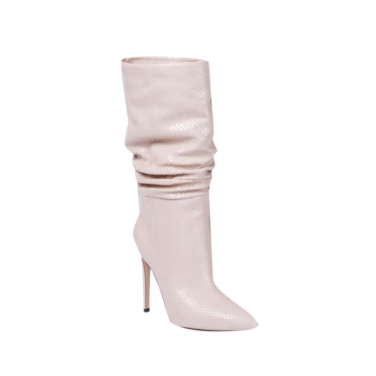 Stiletto Heel Leather Slouchy Ankle Boots