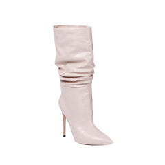 Stiletto Heel Leather Slouchy Ankle Boots