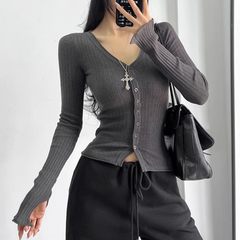 V Neck Knitwear Cardigan