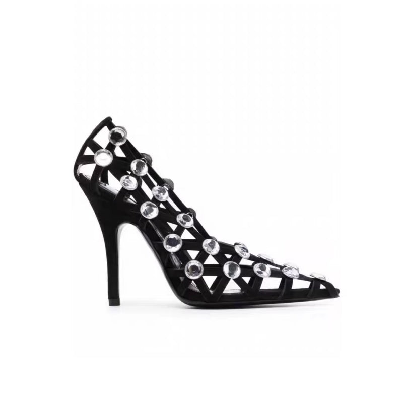 Diamante Cut Out High Heel Pumps
