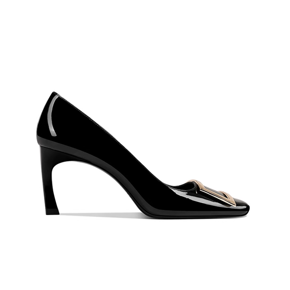 Buckled Mid Heel Pumps - 7cm