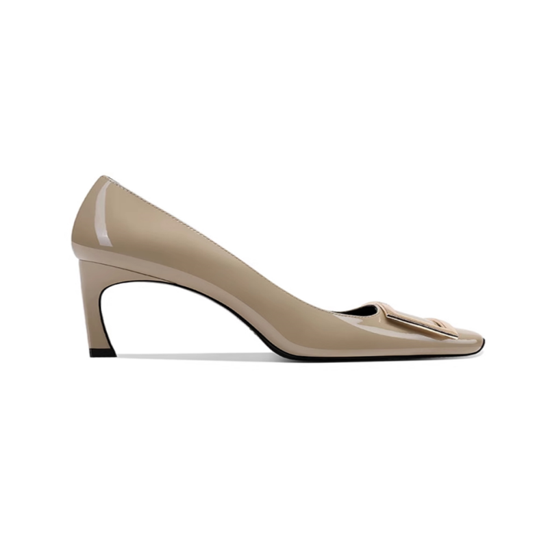 Buckled Mid Heel Pumps - 4.5cm