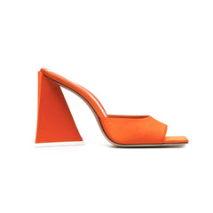 Block Heel Satin Mules Sandals