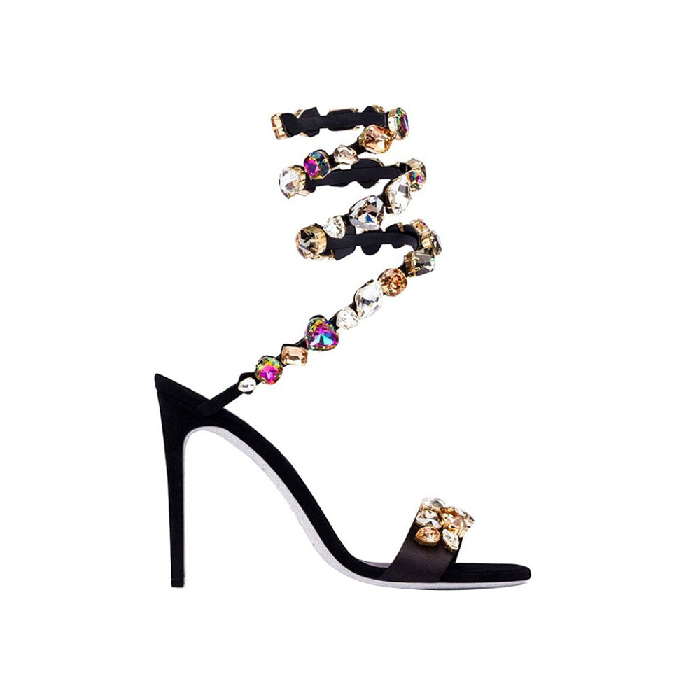 Diamante Wrap High Heel Sandals - 10cm