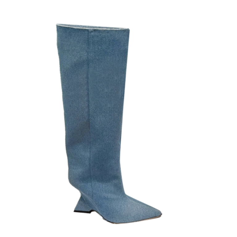 Sculptured Heel Over The Knee Boots