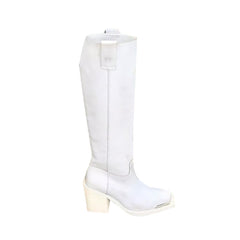 Metal Plated Knee High Boots