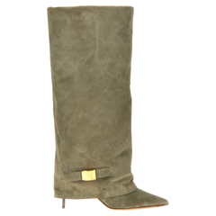 Metal Embellished Knee High Boots