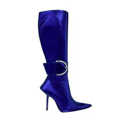 Buckled High Heel Knee High Boots