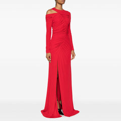 Cold Shoulder Slip Evening Dress Gown