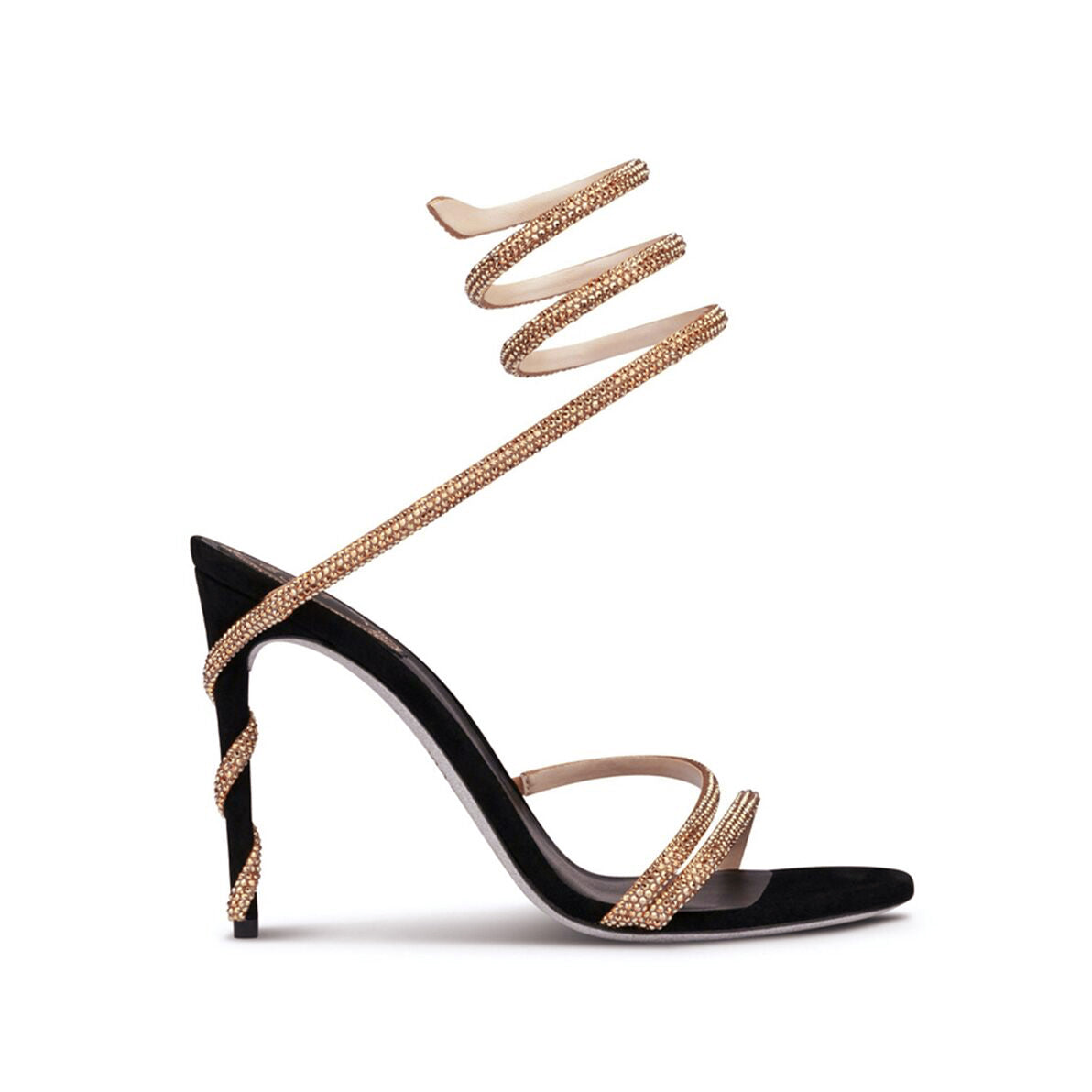 Diamante Ankle Wrap High Heel Sandals - 9.5cm