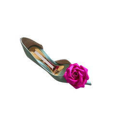 Flower Embellished Mid Heel Pumps