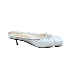 Bow Mid Heel Mules Pumps - 4.5cm
