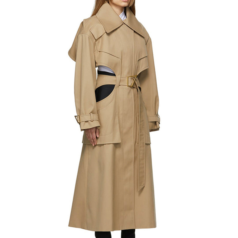 Cut Out Long Trench Coat