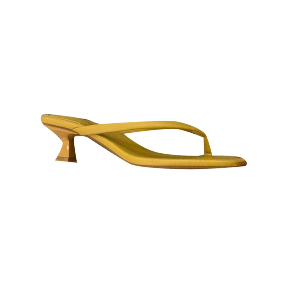 Kitten Heel Flip Flop Mules Sandals