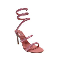 Diamante Ankle Wrap High Heel Sandals