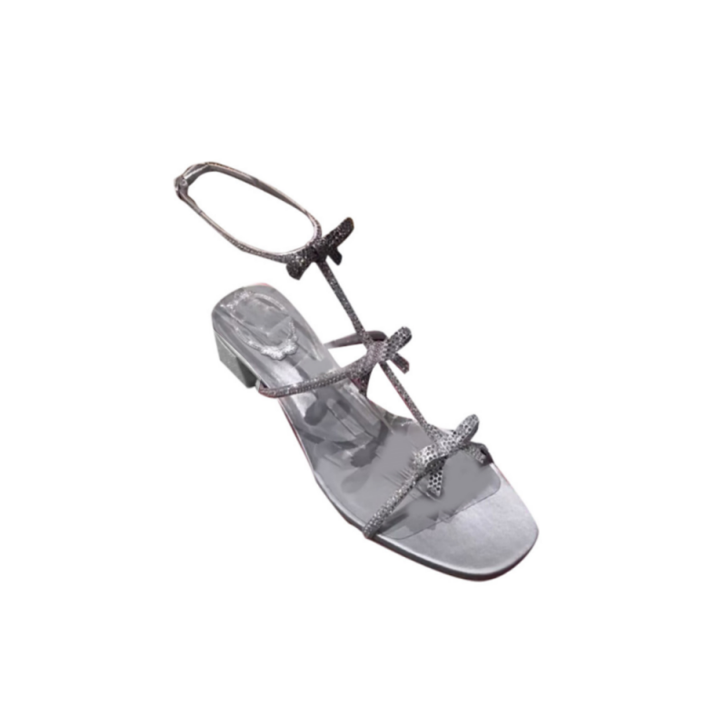 Diamante Bow Flat Sandals