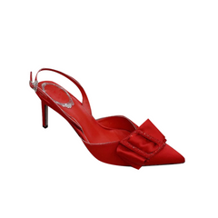 Diamante Bow Mid Heel Sandals