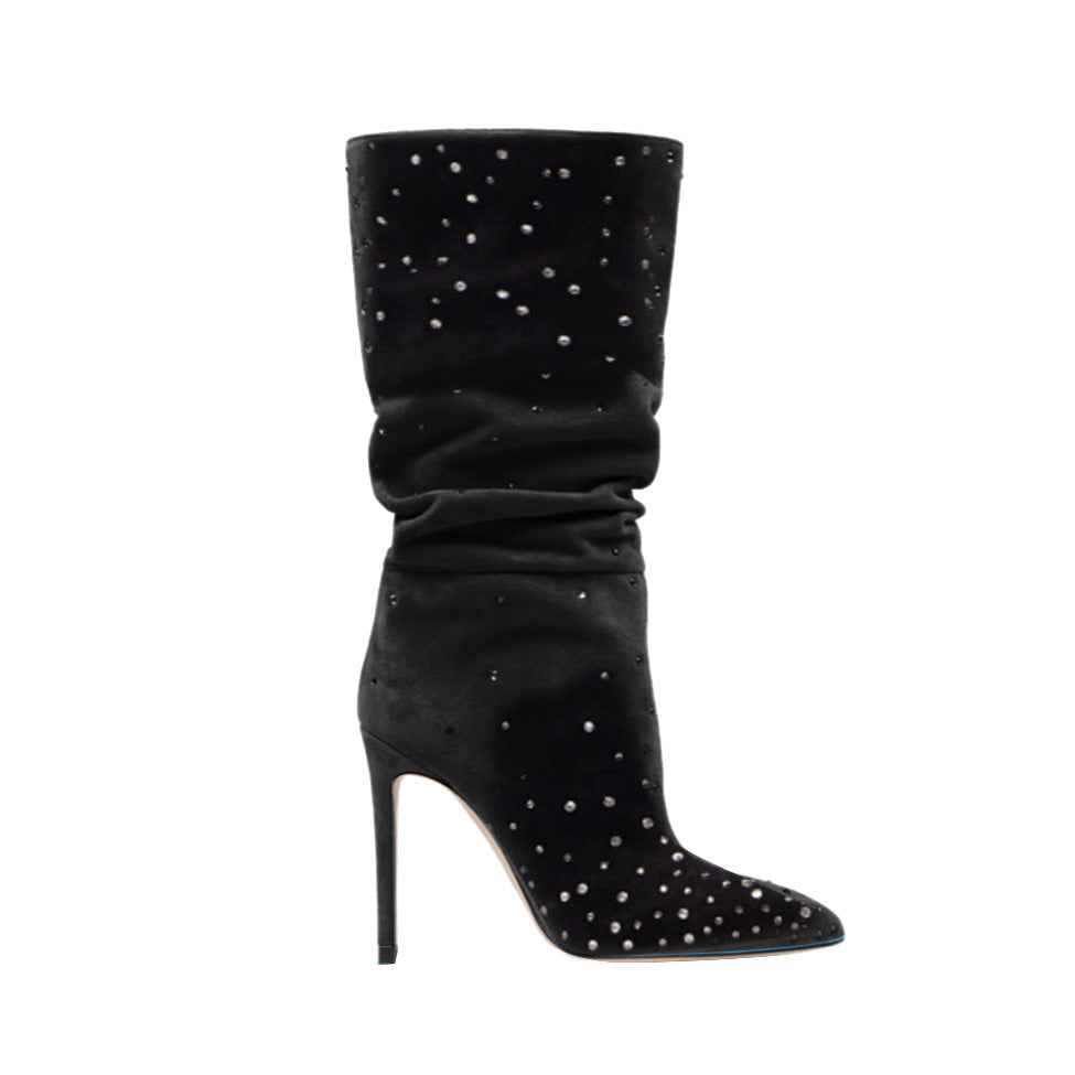 Diamante High Heel Ankle Boots