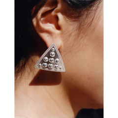 Studded Triangle Earrings - Pair