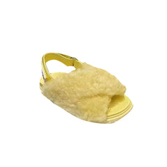 Cross Fur Flat Sandals