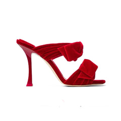 Bow High Heel Mules Sandals