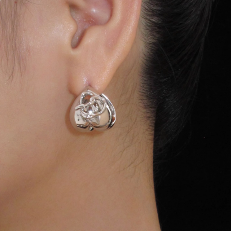 Heart Cut Out Earrings - Pair
