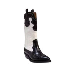 Embroidery Western Cowboy Ankle Boots