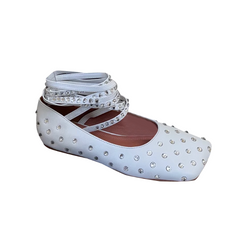 Diamante Lace Up Ballet Shoes